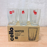 AM6612 Cello Barley Glass Tumbler Set, 265ml (Set of 6, Clear)