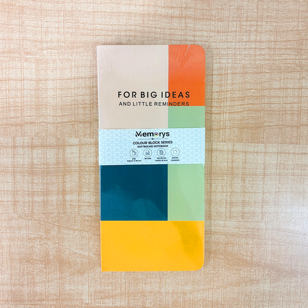 AM6626 Mix-Design Colour Block Series Softbound Notebook (8x3.75 Inches) - 1pc