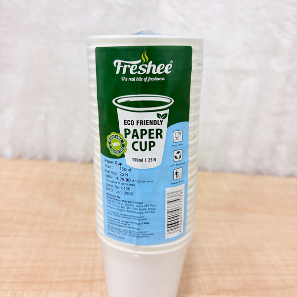 TM0188 Freshee Eco-Friendly Paper Cups (150ml) – Pack of 25