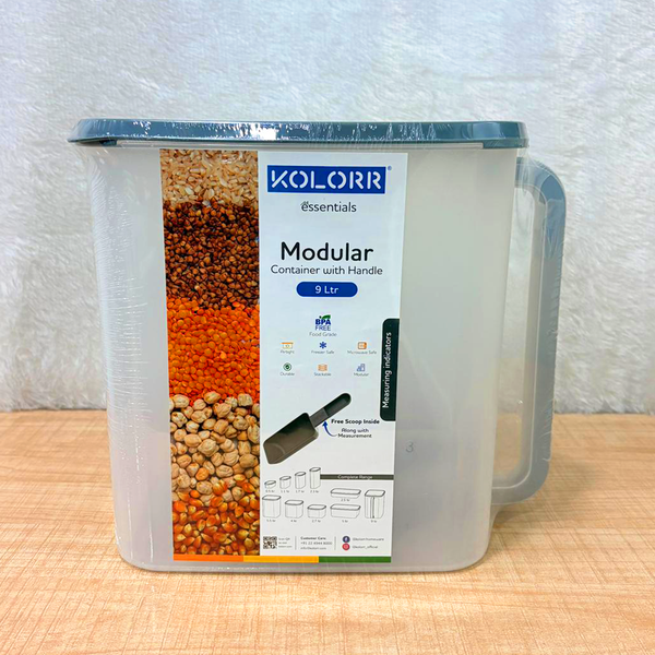 AM6751 KOLORR Essentials (9 Ltr) Modular Storage Container with Handle & Free Measuring Scoop