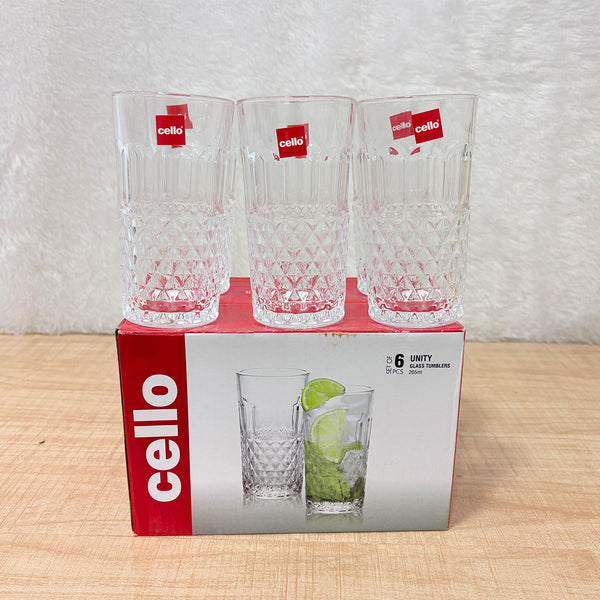 AM6611 Cello Glassware Unity Glass Tumblers - Set of 6 (265ml)