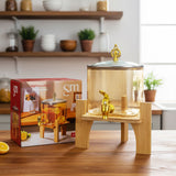 AM6275 High Borosilicate Glass Juice Dispenser with Wooden Stand – 1 Pc