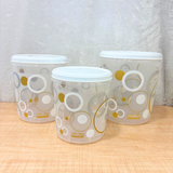 AM6738 Mix-Design Ratan Ruby Plastic Container Set, 3-Piece (5L, 7.5L, 10L)