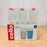 AM6564 Cello Rio K-Series Glass Tumbler Set, 275ml (Set of 6)