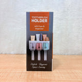 AM6481 3 Glass Toothbrush Holder with Dual Cups and Organizer