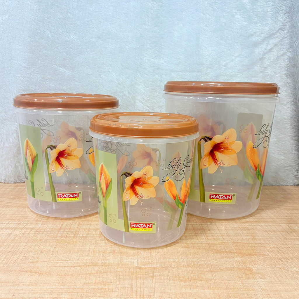 Ruby Container AM6738 Mix-Design Ratan Ruby Plastic Container Set, 3-Piece (5L, 7.5L ...