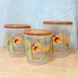 AM6738 Mix-Design Ratan Ruby Plastic Container Set, 3-Piece (5L, 7.5L, 10L)