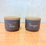 TM0081 Morning Brew 2-Piece Matte Grey Tea, Coffee, and Sugar Container Set