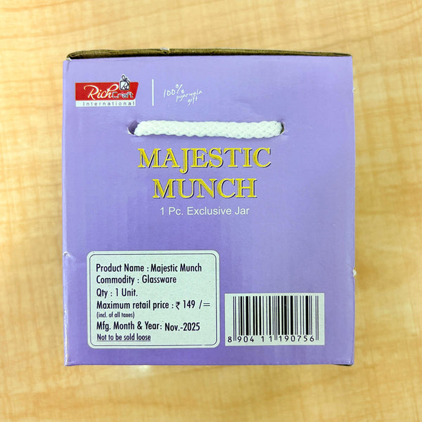 TM0075 Majestic Munch – Exclusive Blue Ribbed Decorative Jar - 1pc