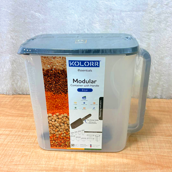 AM6751 KOLORR Essentials (9 Ltr) Modular Storage Container with Handle & Free Measuring Scoop