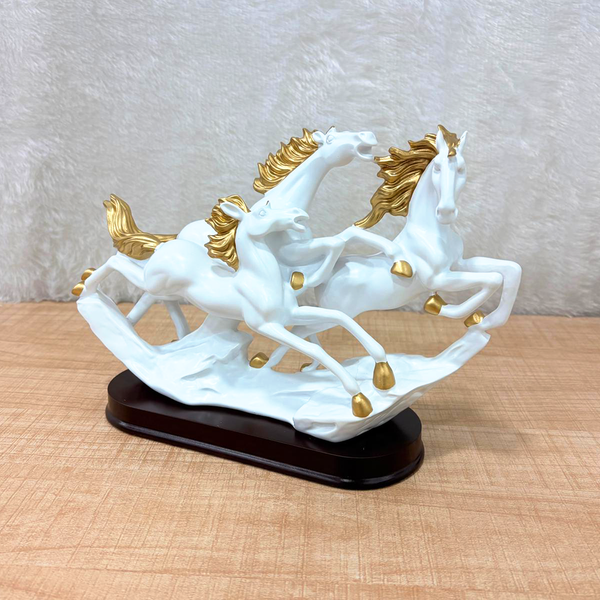 TM0196 Small Galloping Wild Horses Statue - Elegant Decor and Powerful Symbol (Small)