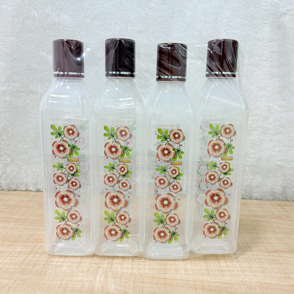 TM0169 Joyful Cool Blossoms Square Fridge Bottle Set - 1000ml (Set of 4)