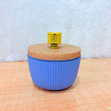 TM0075 Majestic Munch – Exclusive Blue Ribbed Decorative Jar - 1pc