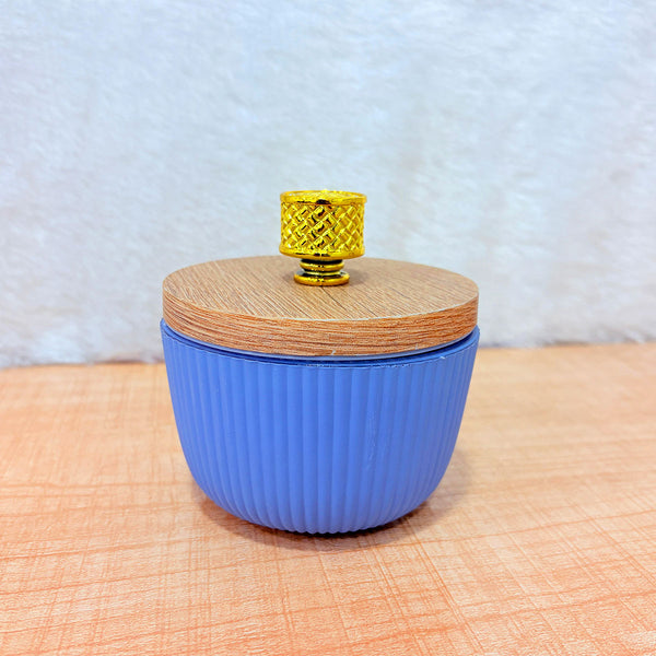 TM0075 Majestic Munch – Exclusive Blue Ribbed Decorative Jar - 1pc