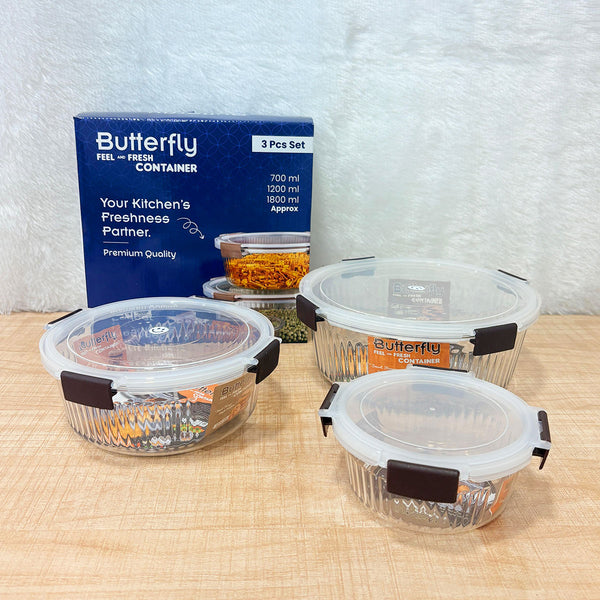 AM6534 Butterfly Feel & Fresh Airtight Container Set (3 Pieces)