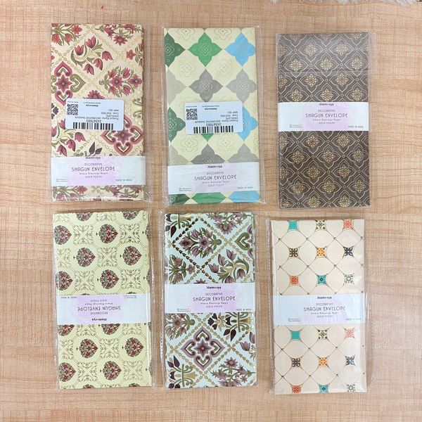 AM6628 Mix-Design Decorative Gold Foiled Shagun Envelope - 1pc