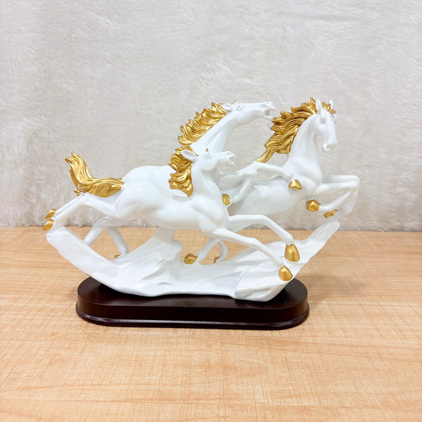 TM0196 Small Galloping Wild Horses Statue - Elegant Decor and Powerful Symbol (Small)