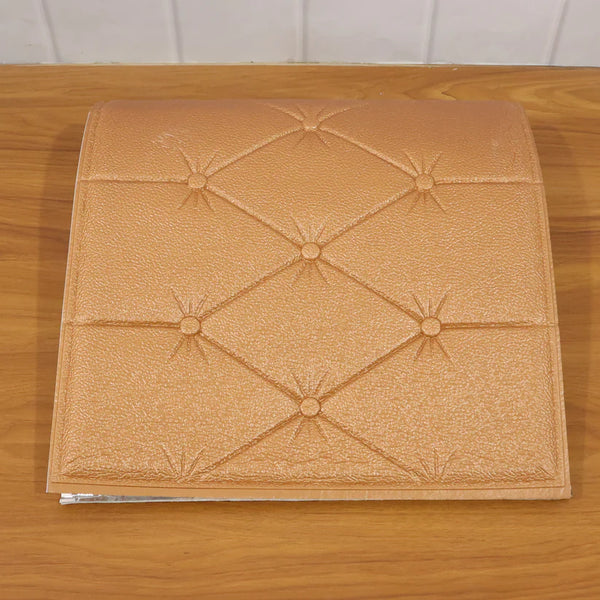 16035 Self Adhesive 3D Foam Wall Panel Cushion Wallpaper (1 Pc, Brown, 69x35 Cm)