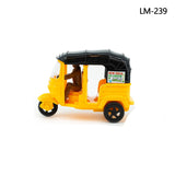 AM2921 Friction Auto Rickshaw LM-239 Auto rickshaw Toys for Kids with a Driver Black and Yellow Pack Of 1