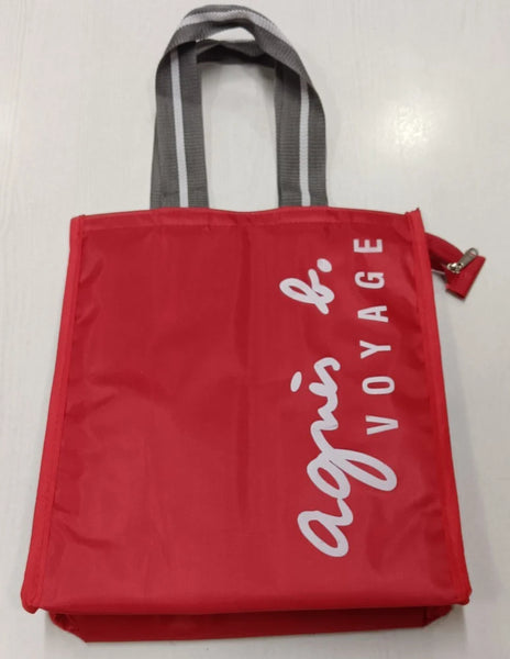 AM2914 Polyester Voyage logo Red Printed Tote Bag lunch bag