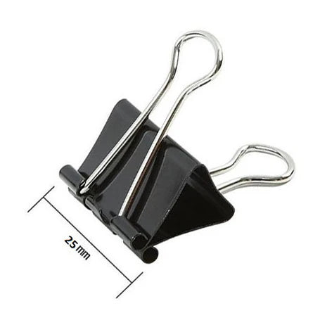 AM2138 Professional Mini Black Clip 12Pcs Binder Clip 25mm