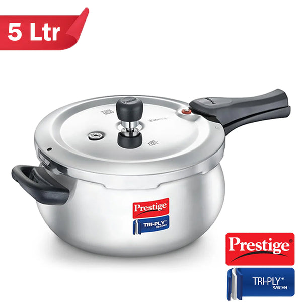 AM2251 Prestige 5L Svachh Tri-Ply handi pressure cooker(outer lid)|Deep Lid for spillage control