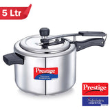 AM2248 Prestige 5L Nakshatra Essential Svachh Stainless Steel Pressure Cookers( Silver, Tri-Ply Bottom, Inner Lid)