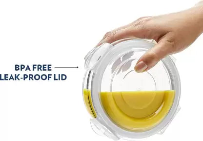 AM3702 Borosil Round 400ml Glass Storage Container For Kitchen 1 Pcs