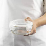 AM3702 Borosil Round 400ml Glass Storage Container For Kitchen 1 Pcs