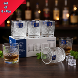 AM7795 GLACIRA ZURICH SERIES GLASS TUMBLERS SET OF 6 FOR ELEGANT DRINK SERVICE