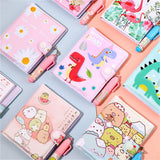 AM2156 Cartoon Pocket Diary with Pen, Writing Book for Kids Boys Girls, Cartoon Stationery Set