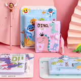 AM2156 Cartoon Pocket Diary with Pen, Writing Book for Kids Boys Girls, Cartoon Stationery Set