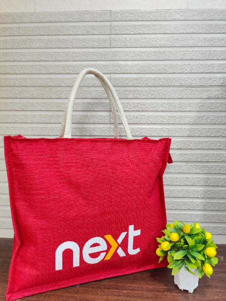 AM2901 Next Eco Friendly Jute Bag for Grocery Shopping with Zip by Meme jumbo