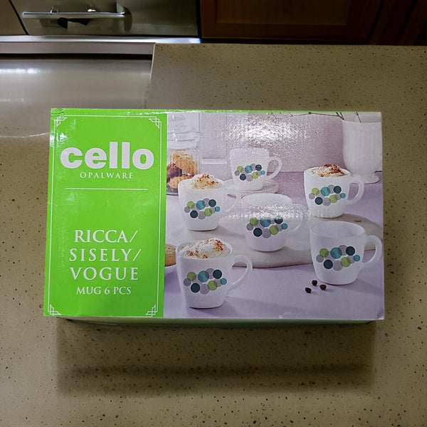 AM0893 CELLO Ricca Mug 6 Pcs Set 100ml (Multi Design)