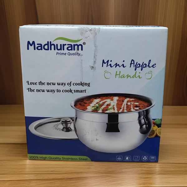 AM2949 Madhuram Prime Quality Mini Apple Handi Stainless Steel 850ml