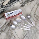 AM2341 Lion Red Rose Stainless Steel Handel Utensils Spoons Serving Cooking Tool Set 5 Pcs