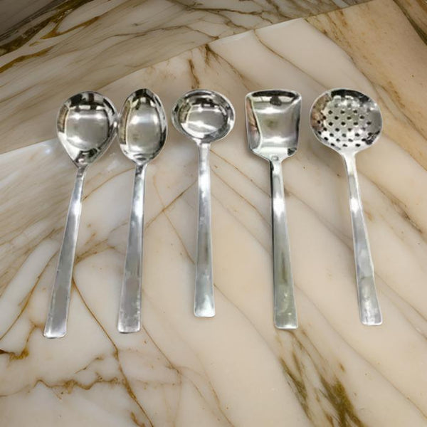 AM2341 Lion Red Rose Stainless Steel Handel Utensils Spoons Serving Cooking Tool Set 5 Pcs