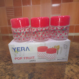 3568 Yera Pop Fruit Jar, Clear, Set of 3 Pieces