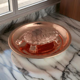 AM0724 Copper Tortoise with Plate for Vastu, Tortoise for Good Luck, Vastu 3.5"