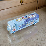 AM0622 School Pencil Box for Girls and Boys Compass box with Wheel Stylish School Bus