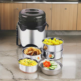 AM0920 Thermoware Hot & Shine Insulated Tiffin Carrier 4 Containers Lunch Box