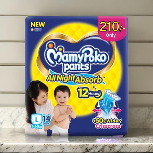 AM2309 MamyPoko Pants All Night Absorb Pants Baby Diapers Large 14 Pants 9-14 Kg