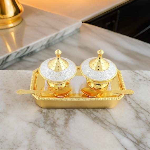 AM0733 Silver and Gold Plated Brass Mouthfreshner Set 5 Pcs