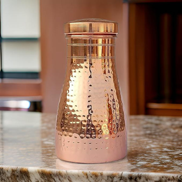 3454  100% Pure Copper  Bedroom jar with inbuilt Copper Glass 1000ml