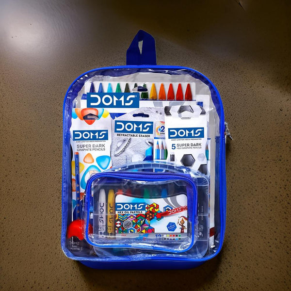 3584 Doms Smart Kit,Comes With Transparent Zipper Bag,Kit For School Essentials,Gifting Range For Kids ,Combination of 11 Stationery Items