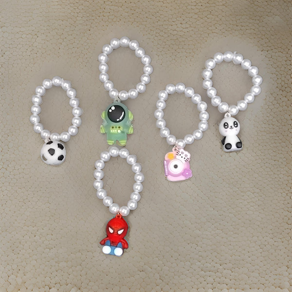 AM1207 Cartoon Charma Bracelet White Beads Bracelet for Stylish Friendship Bracelet Pack Of 1 Pcs