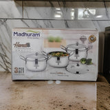 AM3113 Madhuram Prime Quality Copper Handi Stainless Steel 3 Piece