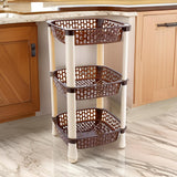 7141 Multi-Purpose 3tier Square Shape Kitchen Storage Basket Rack for Kitchen, Bedroom, Bathroom, Home, Pantry, Washing & Utility Area