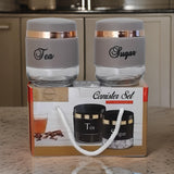 AM3096 Canister Set Tableware Glass Storage Jar Air Tight, Durable & Leak Resistant Attracti Container 2 Piece