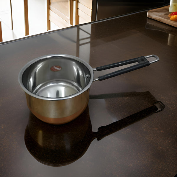 AM3103 Sauce Pan (3) Stainless Steel Copper Flat Bottom Sauce Milk Pan Bowl with Plastic Handle